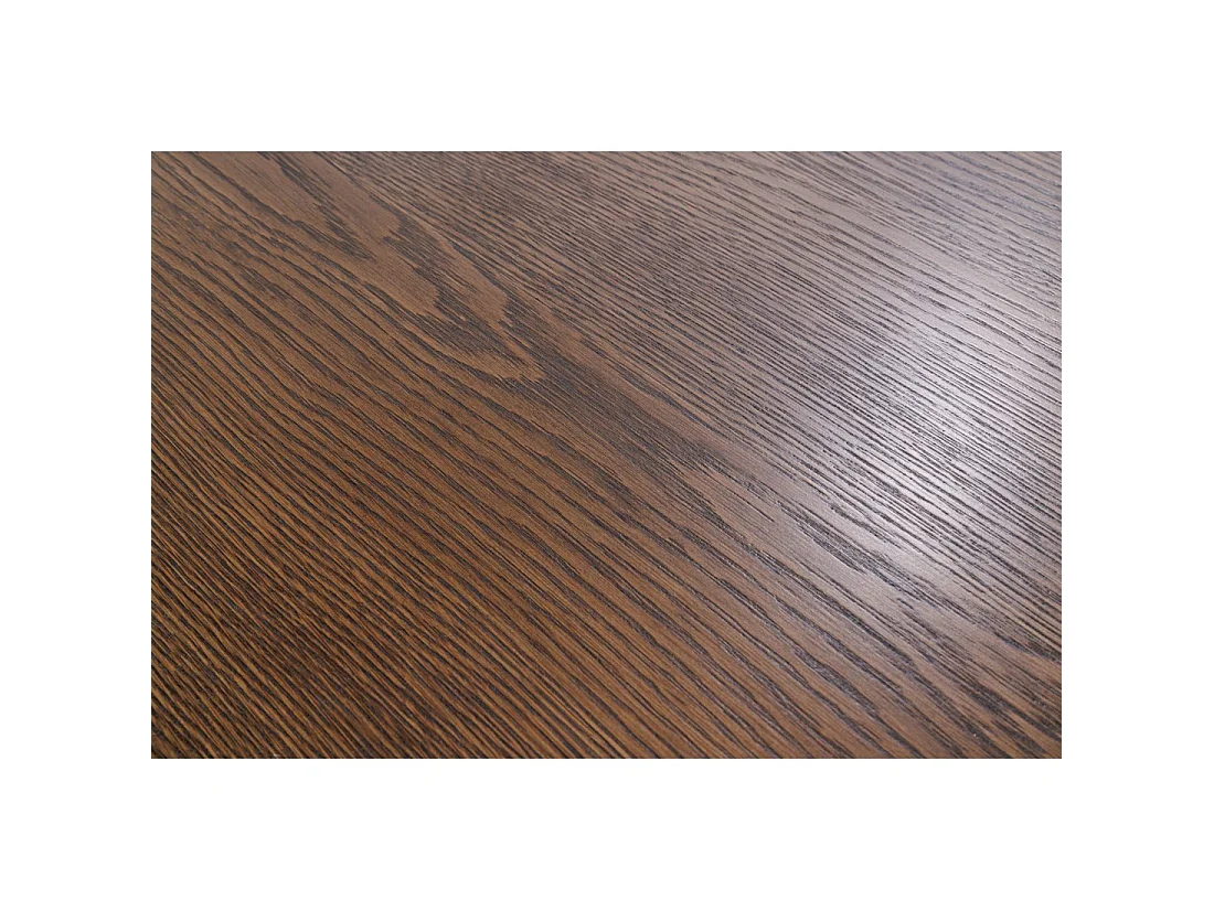 Table de salle à manger KANOVA 120 cm – Plateau rond en chêne foncé et pied central design – Style contemporain