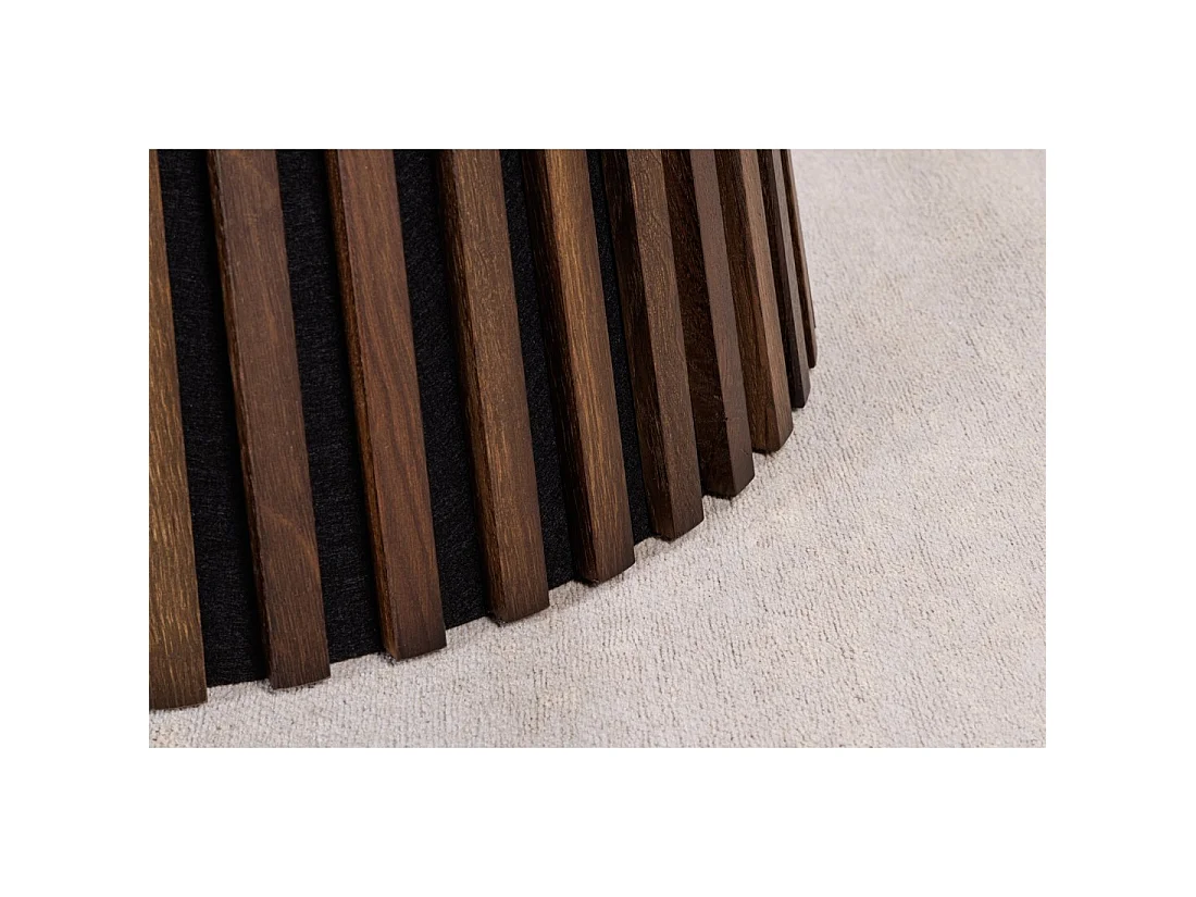 Table de salle à manger KANOVA 120 cm – Plateau rond en chêne foncé et pied central design – Style contemporain
