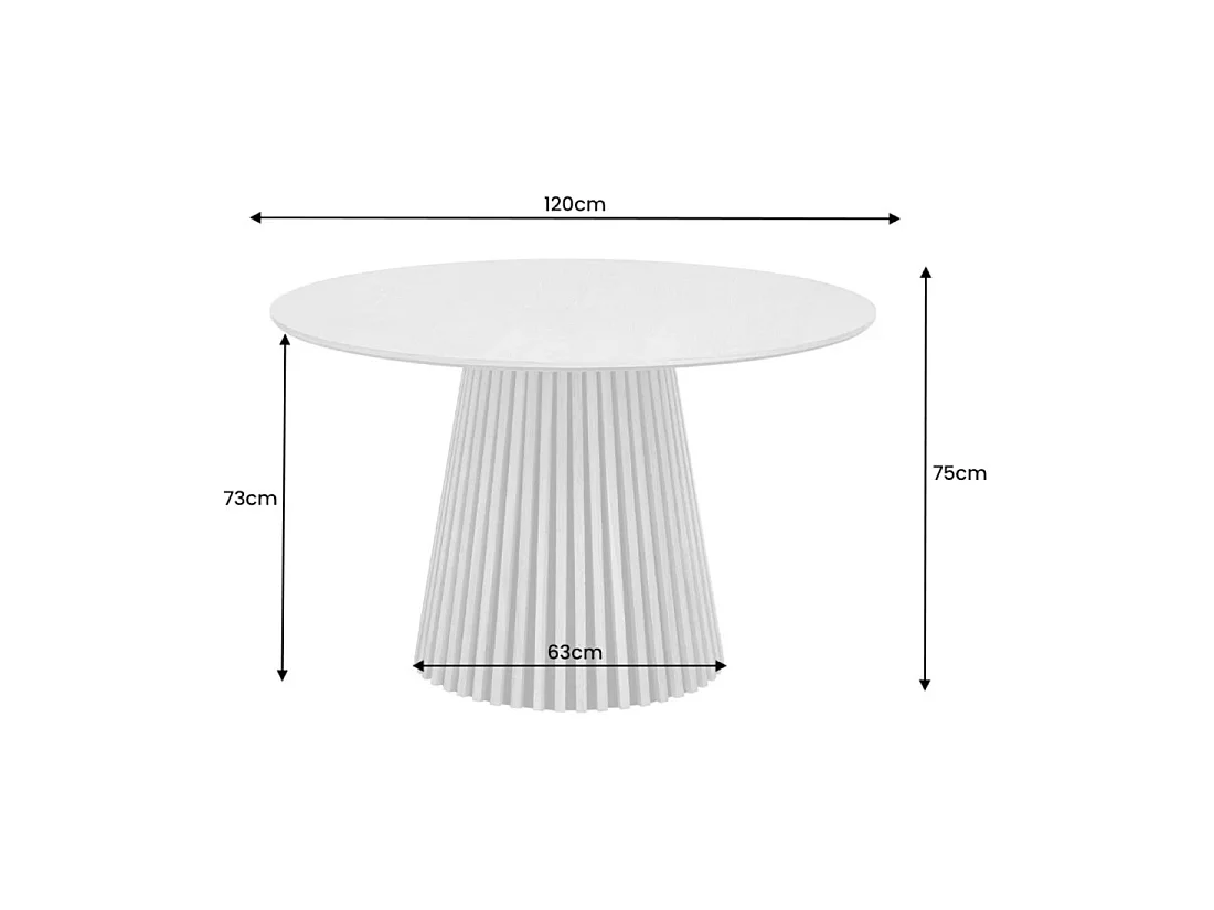 Table de salle à manger KANOVA 120 cm – Plateau rond en chêne foncé et pied central design – Style contemporain