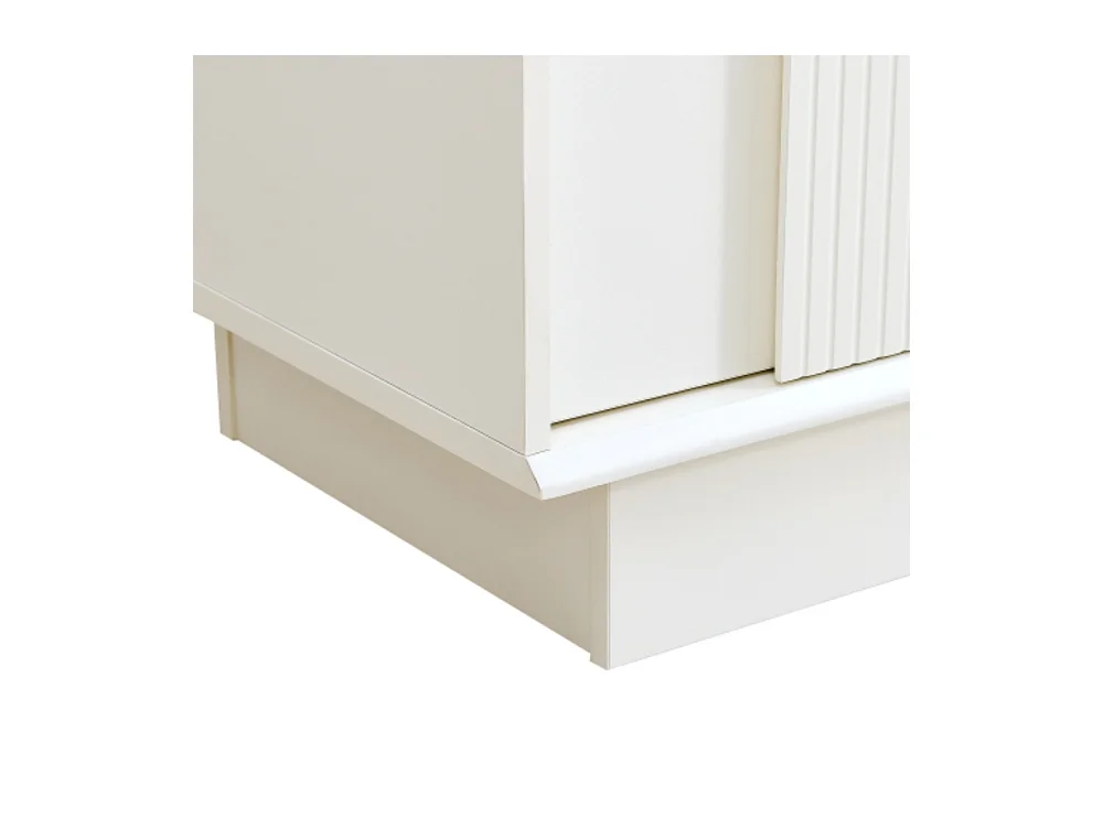 Sideboard mit gewölbten Türen, Kommode 4-Türiger Aufbewahrungsschrank für Wohnzimmer & Esszimmer