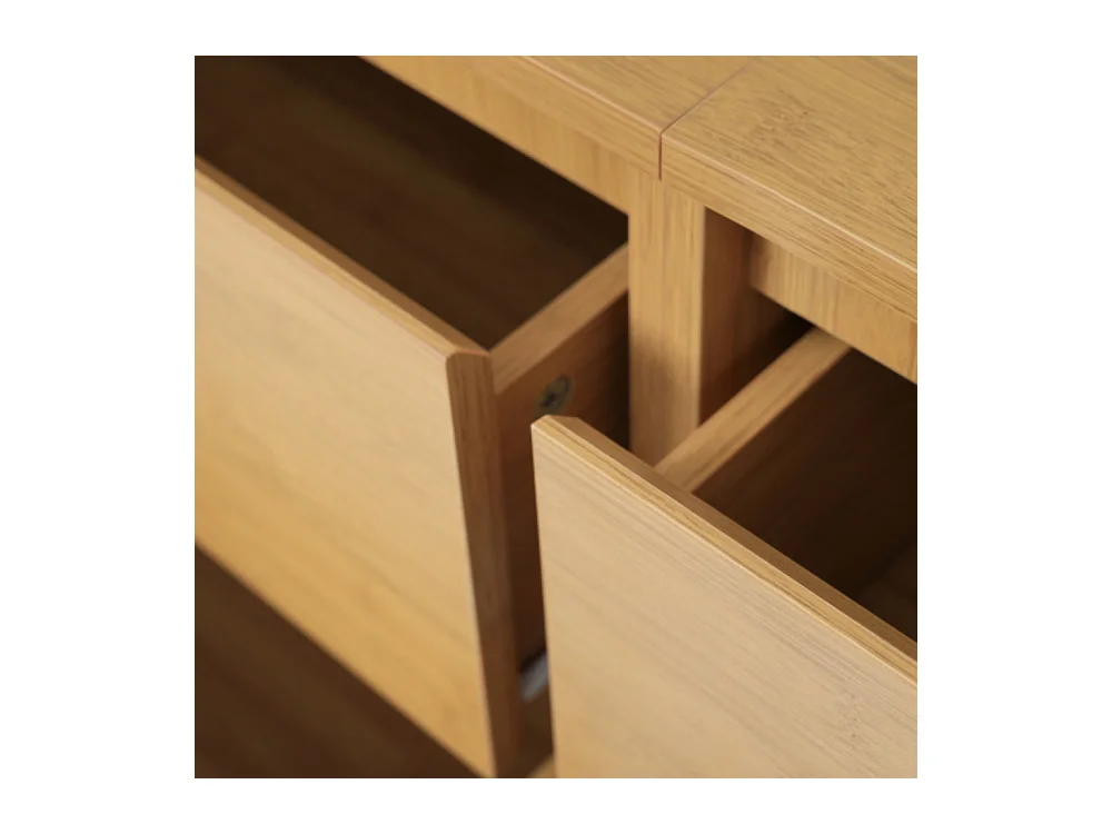 Kommode, Sideboard, 6 Schubladen & offene Regale, Höhenverstellbare Füße, Wohnzimmerunterschrank H75/B160/T40 cm