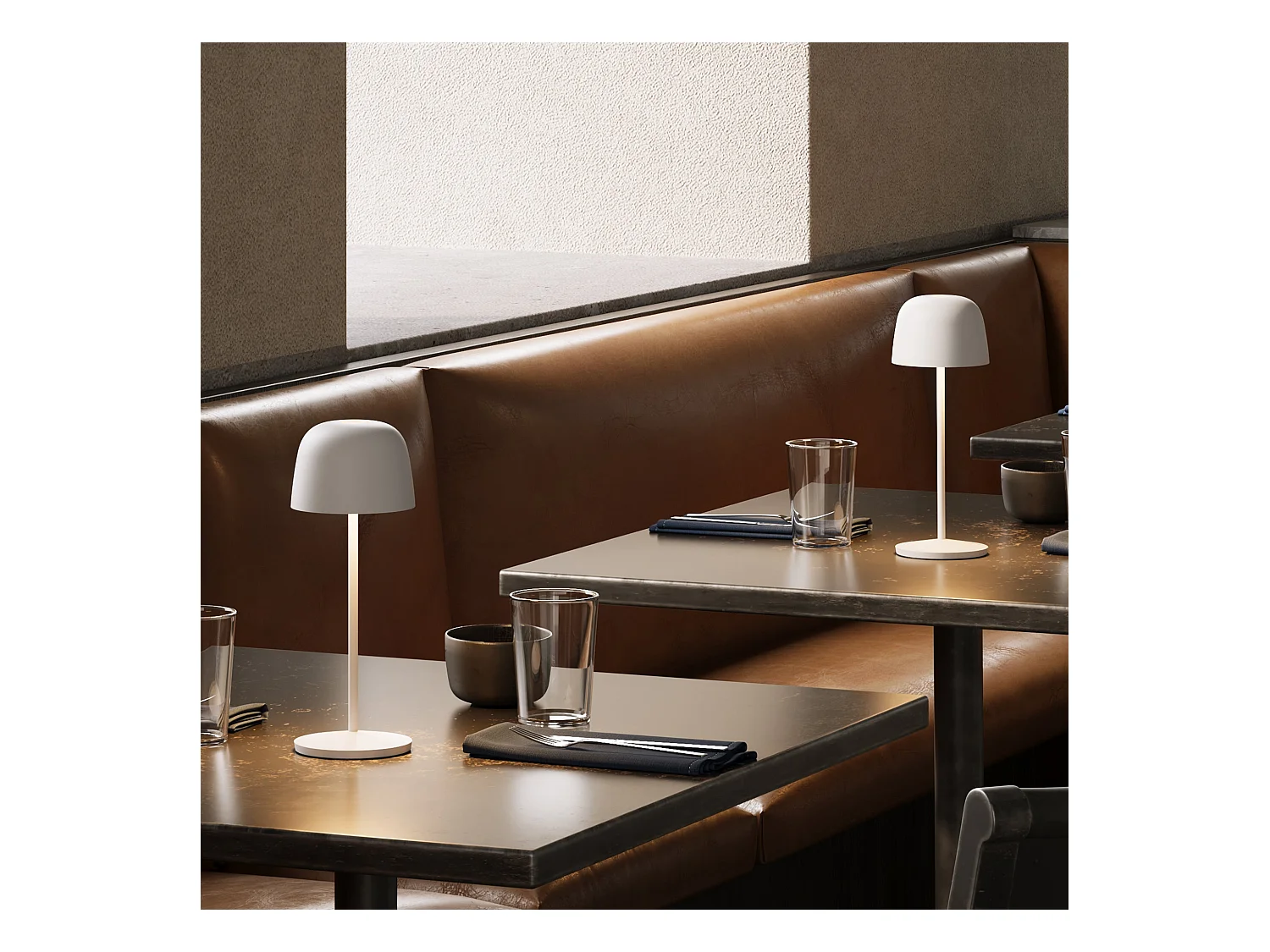6 lampes avec plateau de chargement SOPHIA Blanc Aluminium H20CM