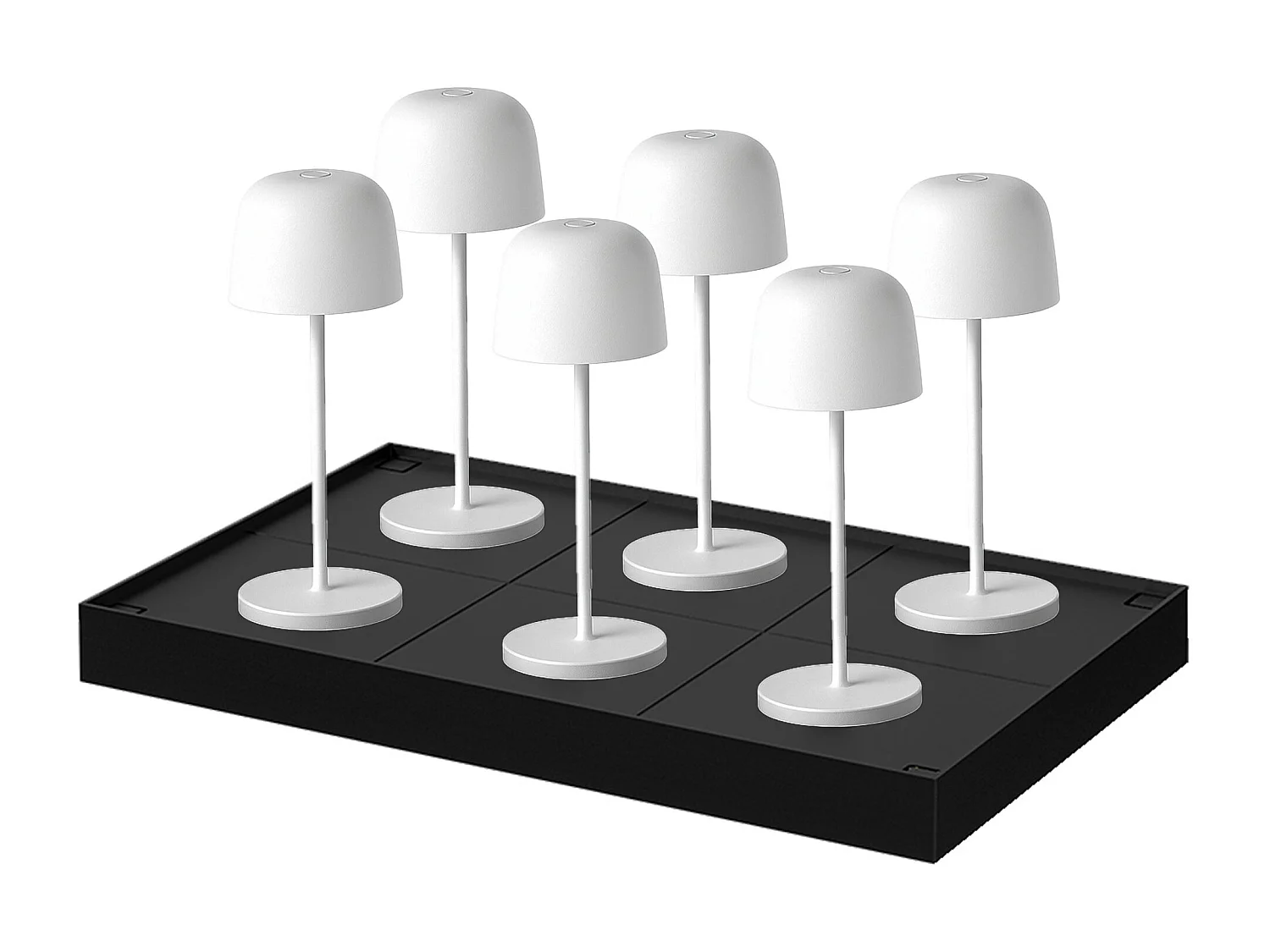 6 lampes avec plateau de chargement SOPHIA Blanc Aluminium H20CM