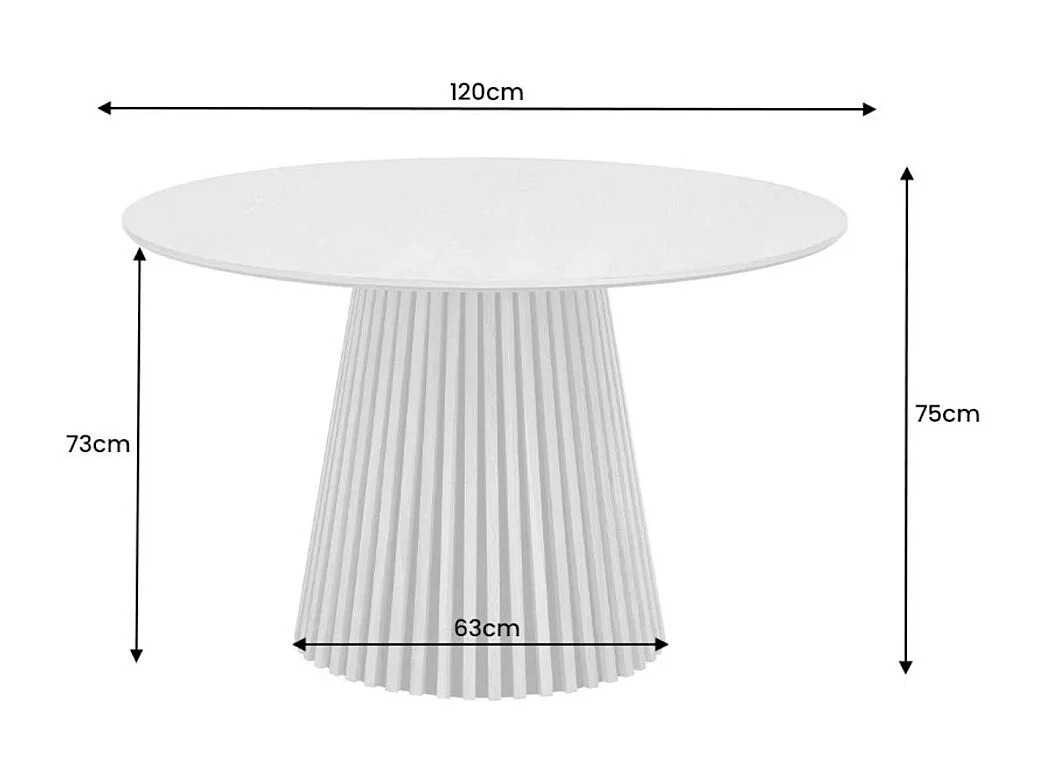 Table de salle à manger KANOVA 120 cm – Plateau rond en chêne clair et pied central design – Style contemporain