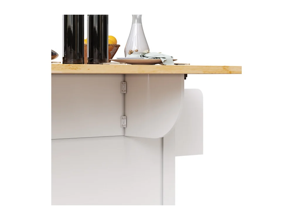 Kücheninsel mit Rollen & Glastüren, Multifunktionaler Servierwagen mit Stauraum, Mobiler Buffetschrank, Küchenwagen für Esszimmer