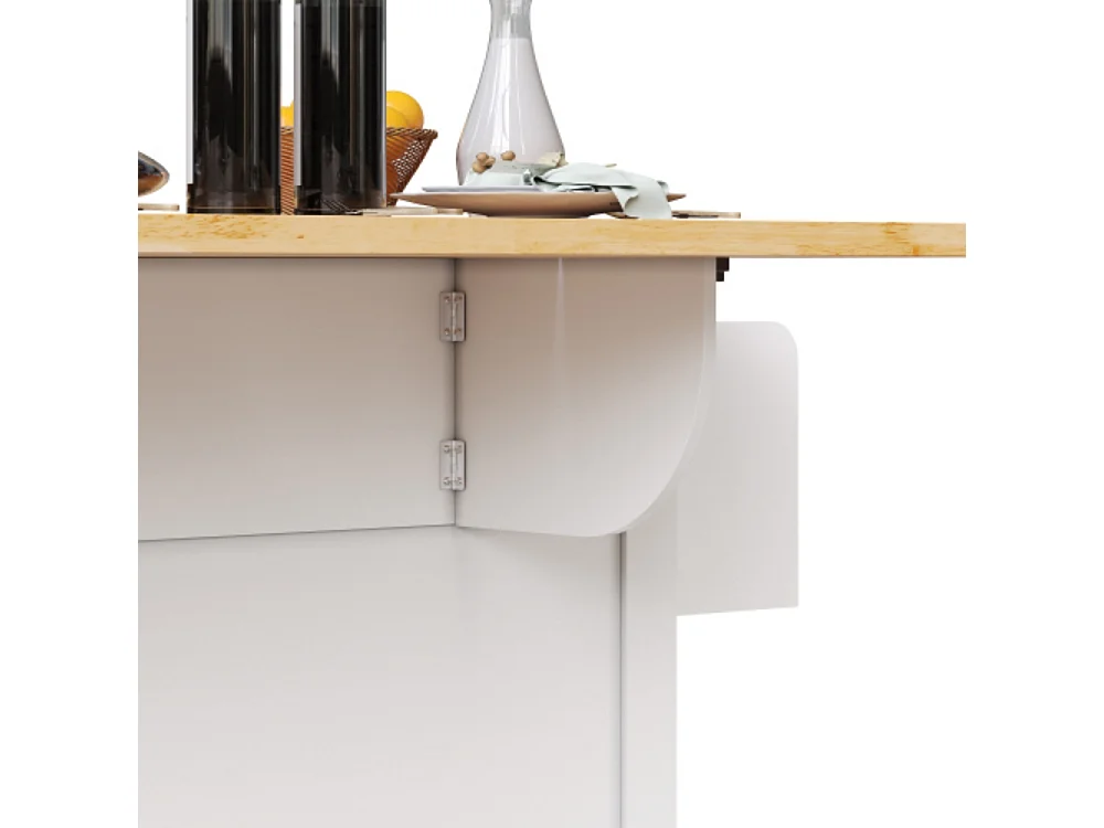 Kücheninsel mit Rollen & Glastüren, Multifunktionaler Servierwagen mit Stauraum, Mobiler Buffetschrank, Küchenwagen für Esszimmer