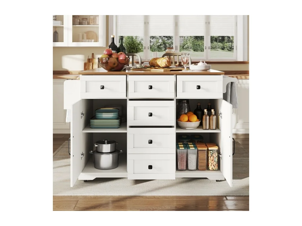 Kücheninsel, Servierwagen mit Stauraum, Mobiler Buffetschrank, Küchenwagen für Küche