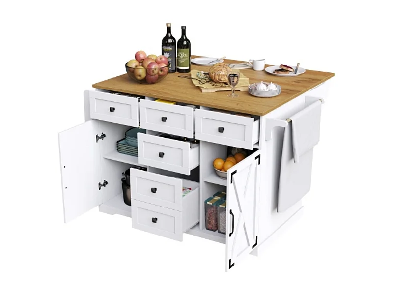 Kücheninsel, Servierwagen mit Stauraum, Mobiler Buffetschrank, Küchenwagen für Küche