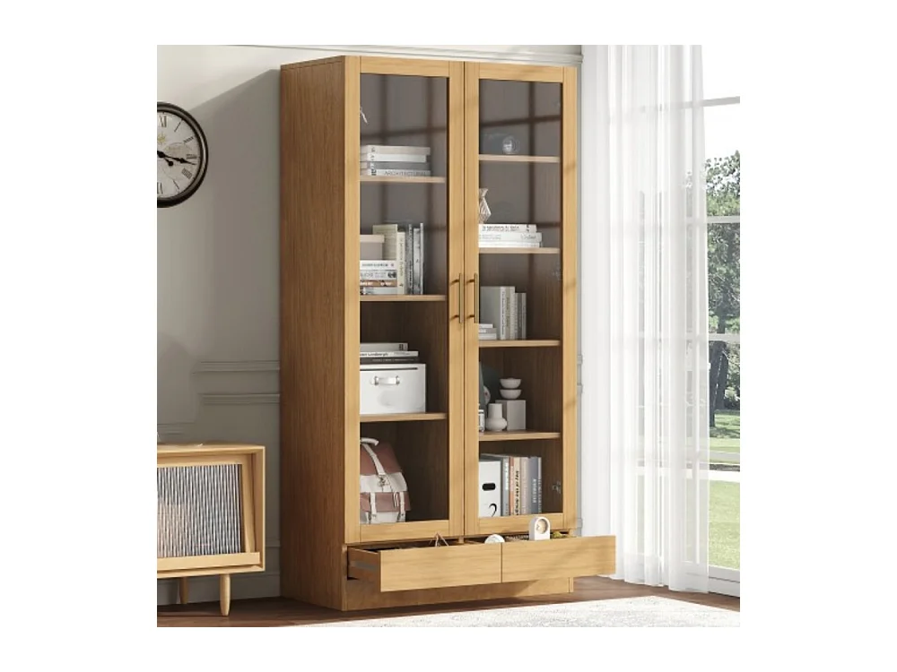 Glasvitrine, Büroschrank,Aufbewahrungsregal, verstellbare Fachböden,80*40*160 cm