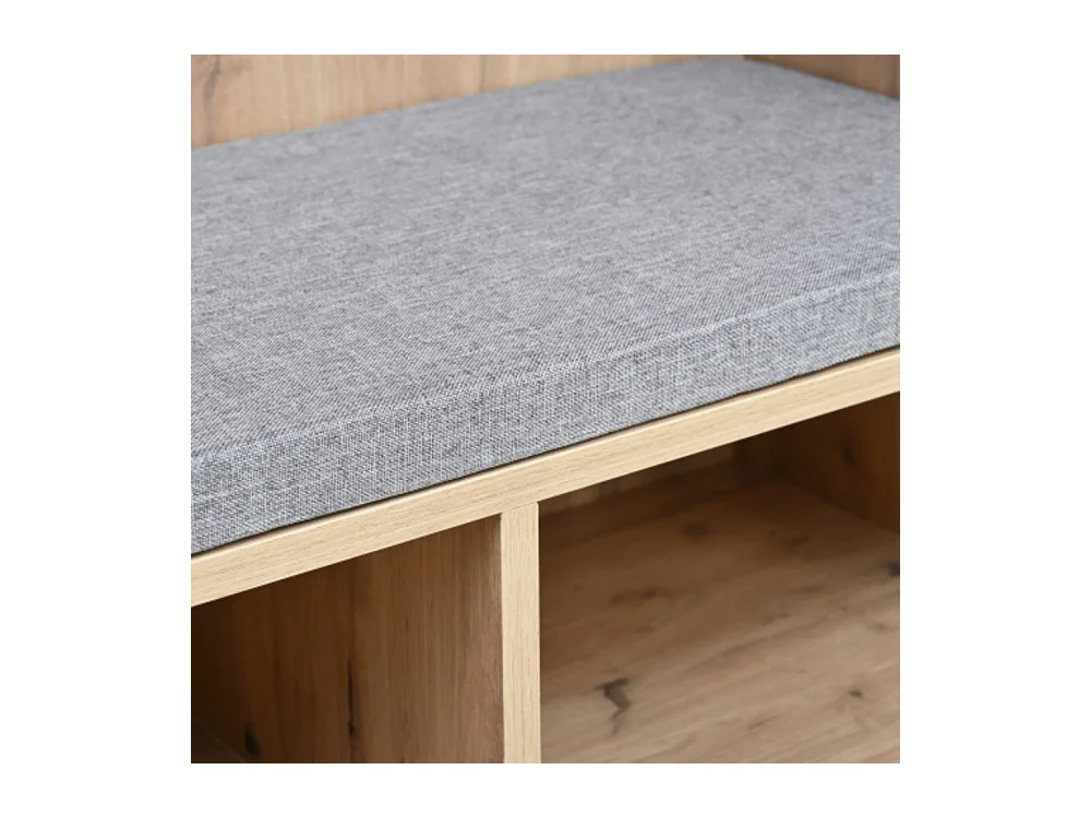 Garderobenset, Komplett-Set Flurgarderobe mit Sitzbank, 5 Haken, 2 Türen 80×185×35 cm (B×H×T)