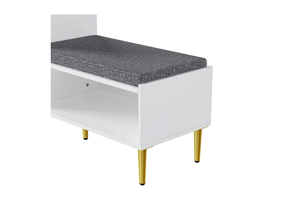 Schuhschrank mit Sitzbank, Schuhregal mit 1 Tür,Sitzhocker 1 offenen Ablagefächern, gepolstert 100*35*82.2cm (B×H×T)