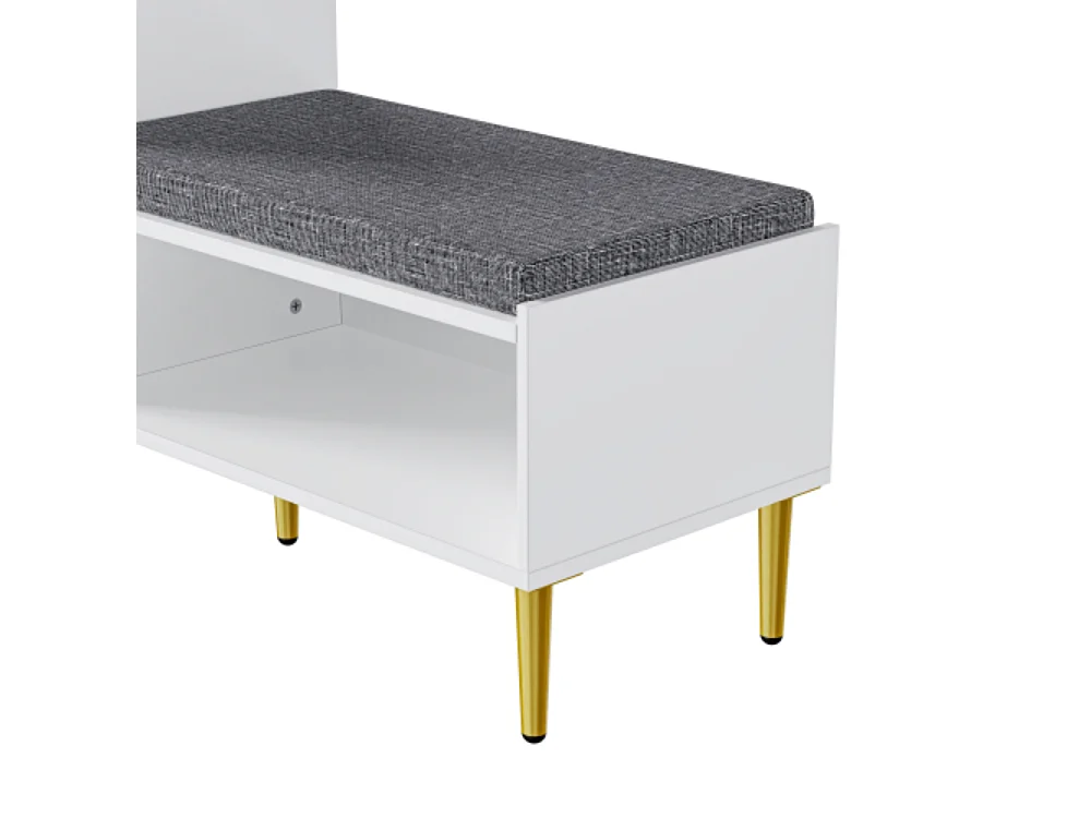 Schuhschrank mit Sitzbank, Schuhregal mit 1 Tür,Sitzhocker 1 offenen Ablagefächern, gepolstert 100*35*82.2cm (B×H×T)