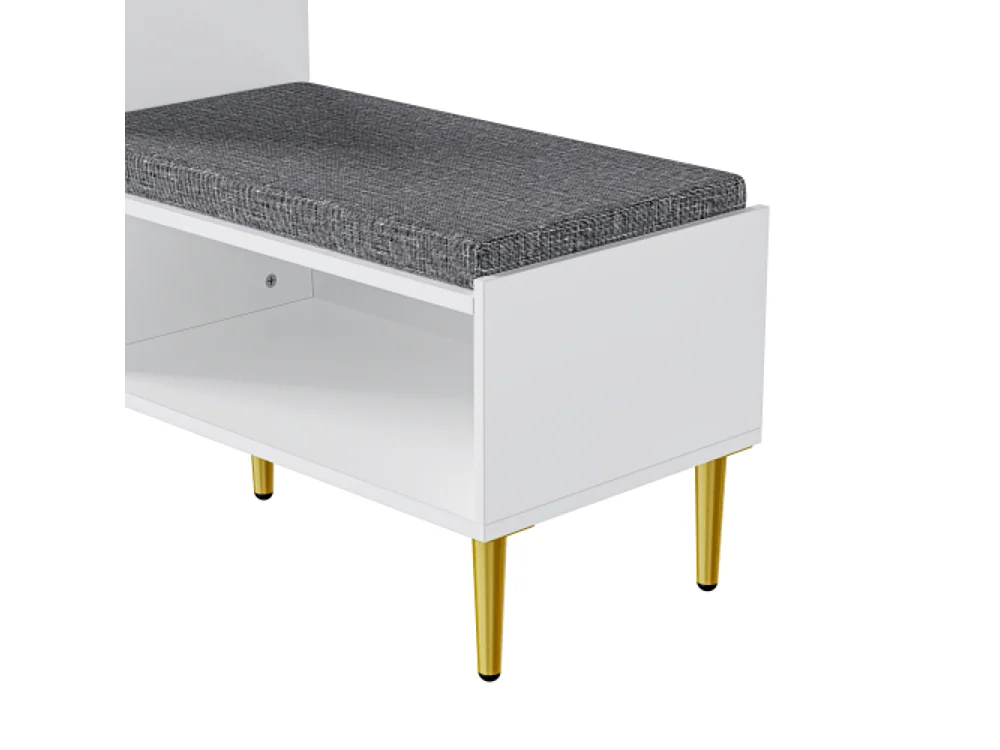 Schuhschrank mit Sitzbank, Schuhregal mit 1 Tür,Sitzhocker 1 offenen Ablagefächern, gepolstert 100*35*82.2cm (B×H×T)