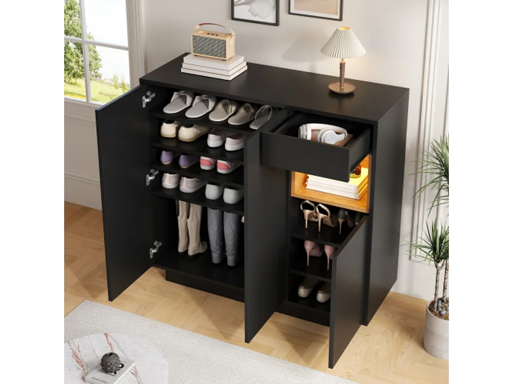 Schuhschrank, Schuhregal mit Schublade und verstellbaren Einlegeböden Schuhkommode für Flure