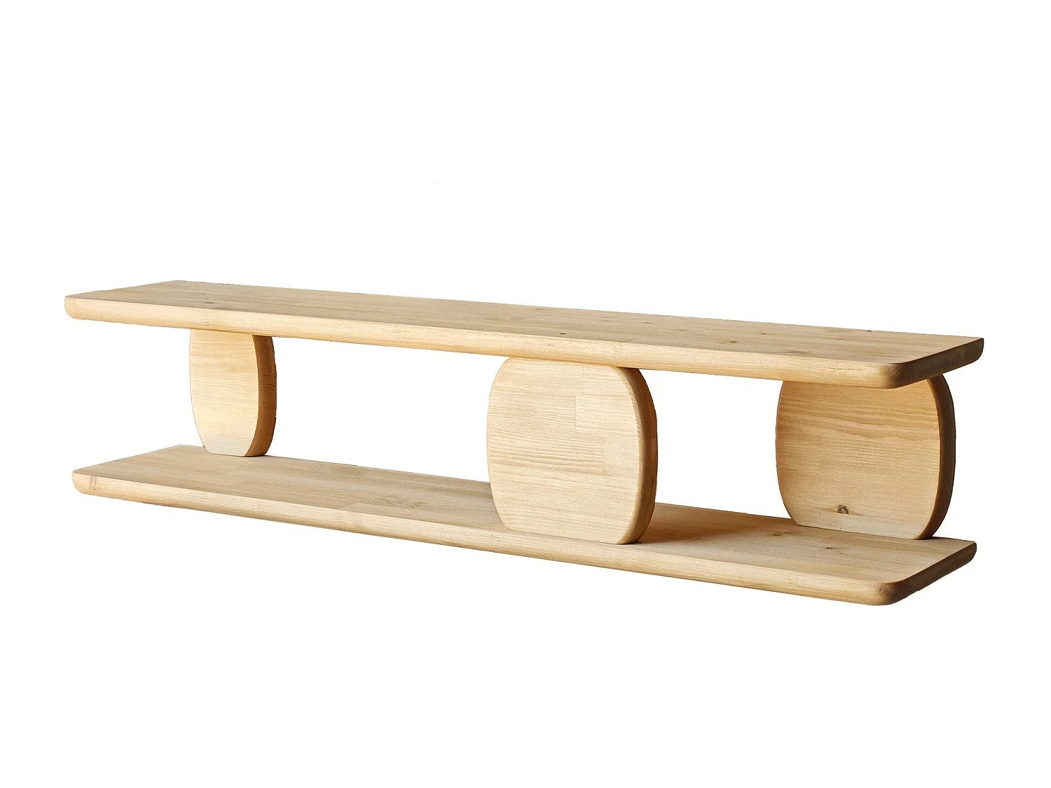 Wandplank van massief hout, eikenhouten afwerking, 120 x 30 x 24 cm | 100% duurzame constructie | Ideaal voor decoreren en organiseren