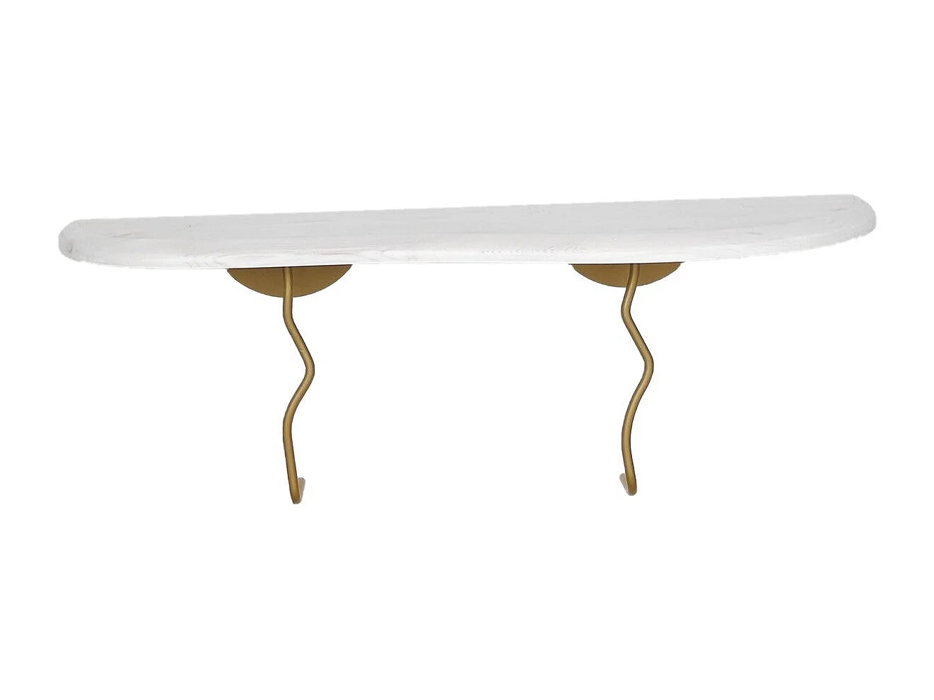 Étagère murale élégante, 99 cm x 22 cm, 100 % pin et structure en métal, finition or et blanc | Solution de rangement