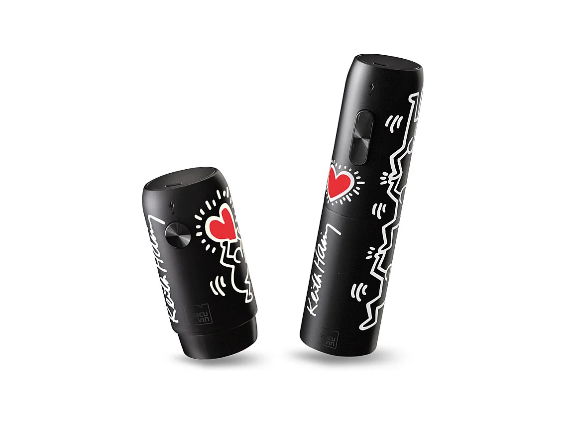 Coffret pompe et tire bouchon électrique keith haring