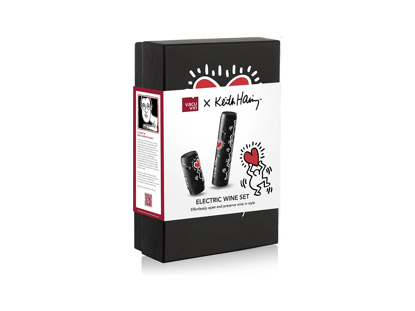 Coffret pompe et tire bouchon électrique keith haring