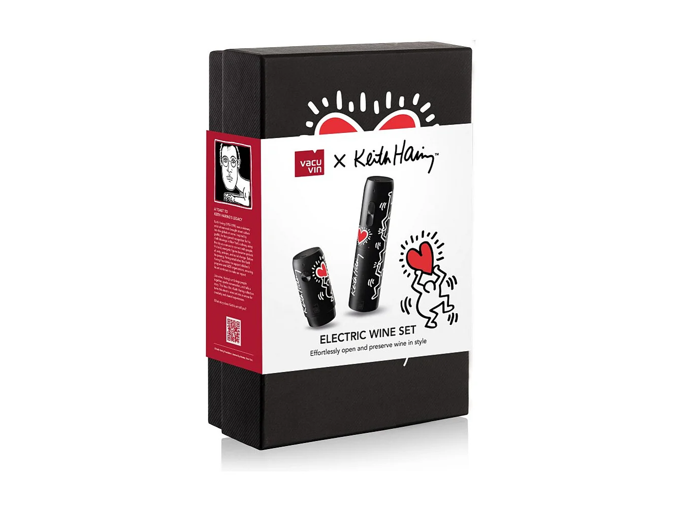 Coffret pompe et tire bouchon électrique keith haring