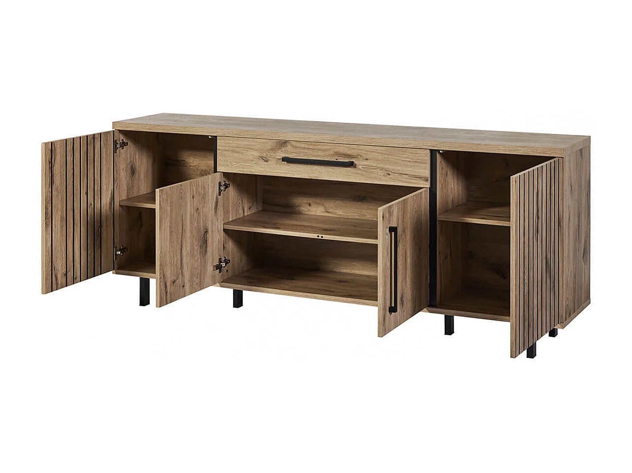ROMY - ROMY - Séjour Complet avec Table 230cm Aspect Bois Finition Canyon Oak