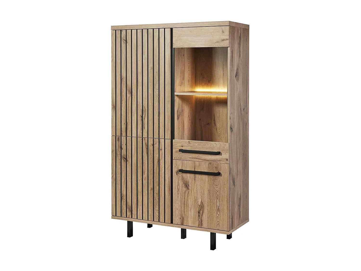 ROMY - ROMY - Séjour Complet avec Table 230cm Aspect Bois Finition Canyon Oak