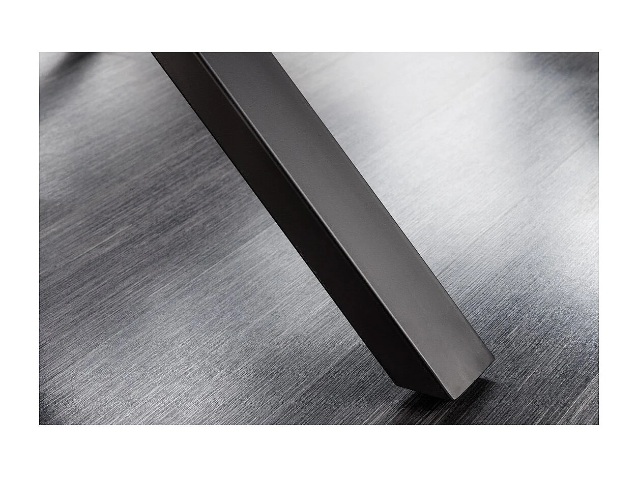 Eettafel ARKAYA 180 cm - Blad van gelakt acaciahout en kruispoten in zwart metaal - Natuurlijk industrieel ontwerp