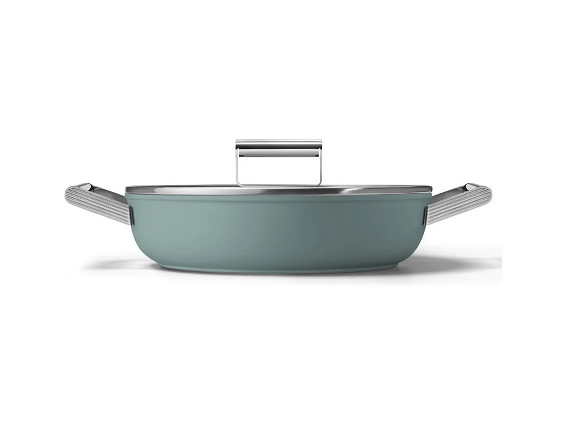 Smeg Sauteuse vert émeraude mat 28cm + couvercle - DPF2812EGM