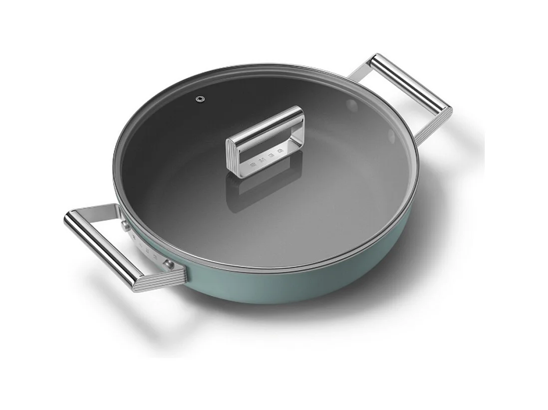 Smeg Sauteuse vert émeraude mat 28cm + couvercle - DPF2812EGM