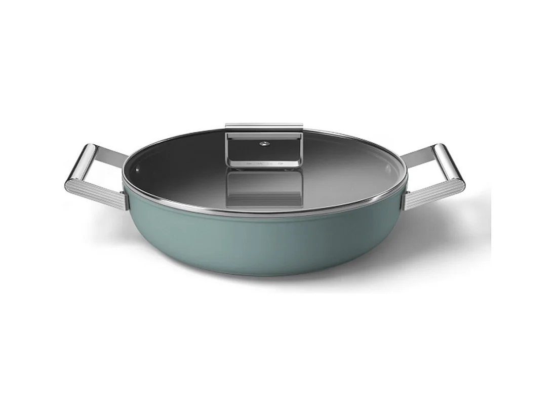 Smeg Sauteuse vert émeraude mat 28cm + couvercle - DPF2812EGM
