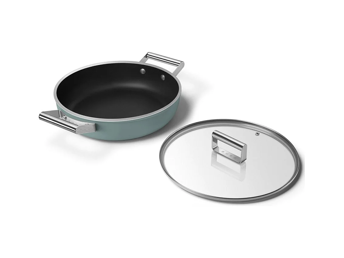Smeg Sauteuse vert émeraude mat 28cm + couvercle - DPF2812EGM