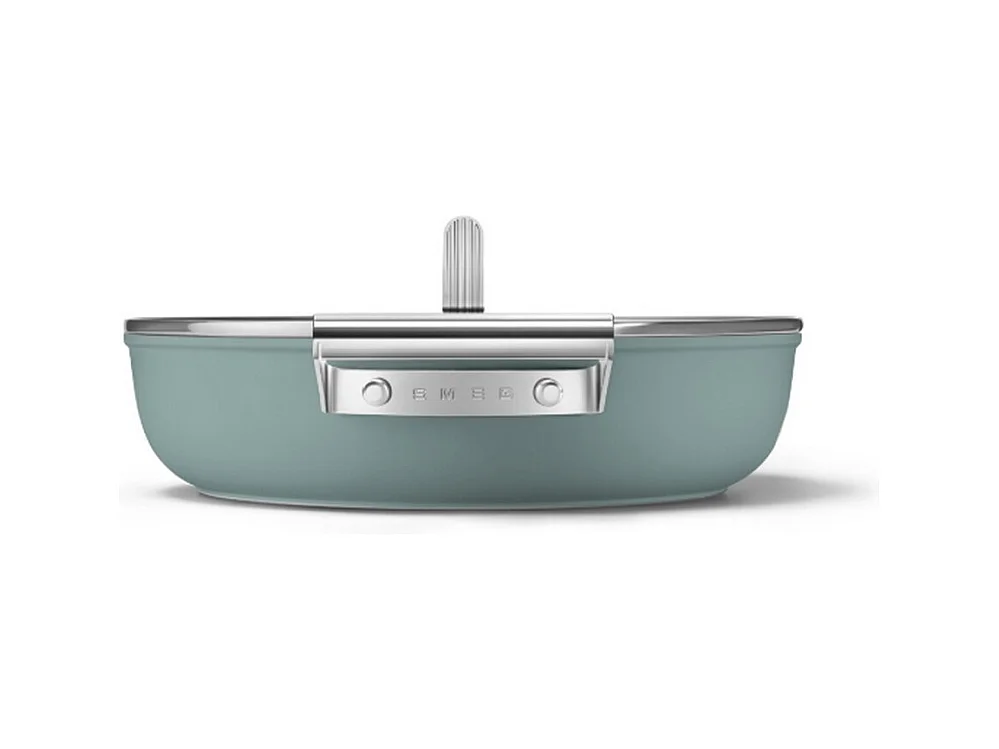 Smeg Sauteuse vert émeraude mat 28cm + couvercle - DPF2812EGM