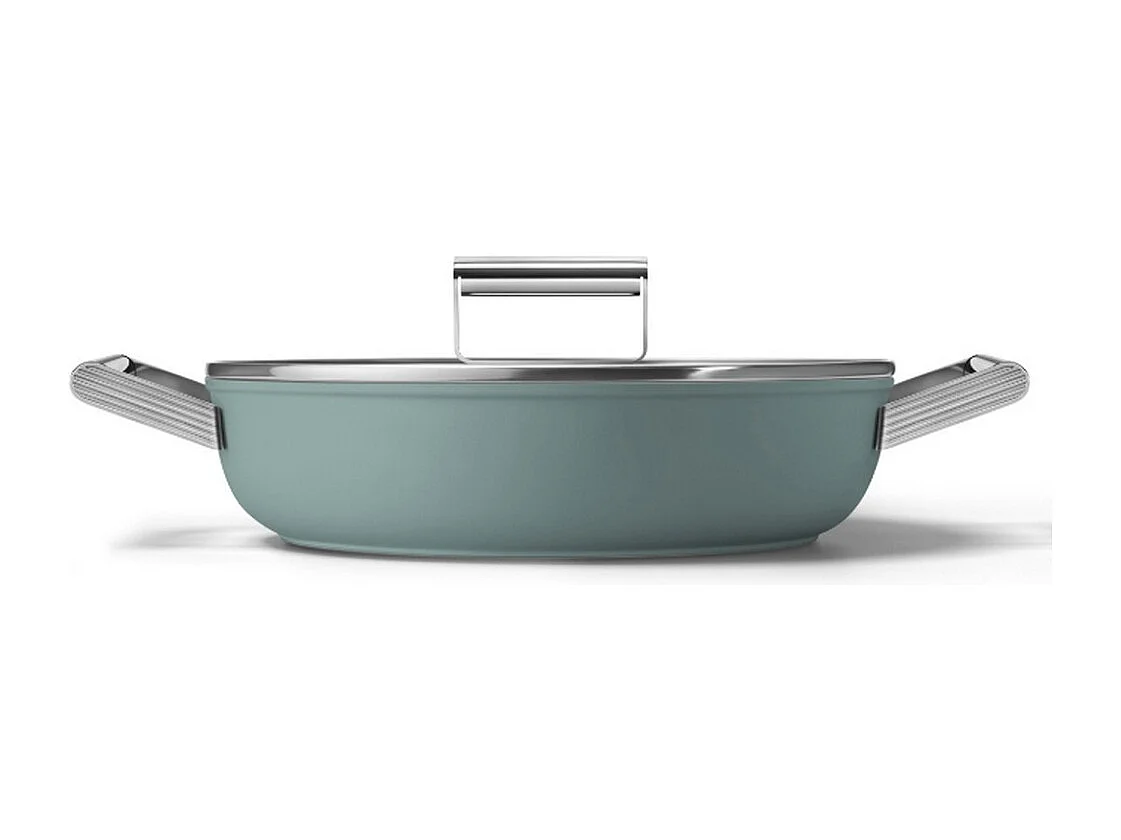 Smeg Sauteuse vert émeraude mat 28cm + couvercle - DPF2812EGM
