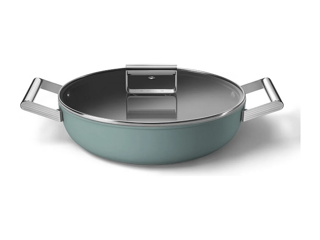 Smeg Sauteuse vert émeraude mat 28cm + couvercle - DPF2812EGM