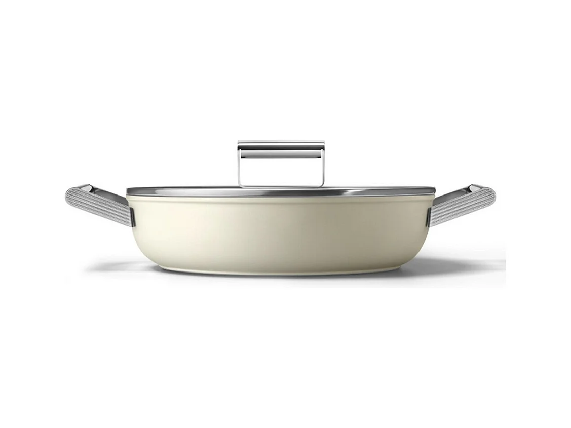 Smeg Sauteuse crème mat 28cm + couvercle - DPF2812CRM