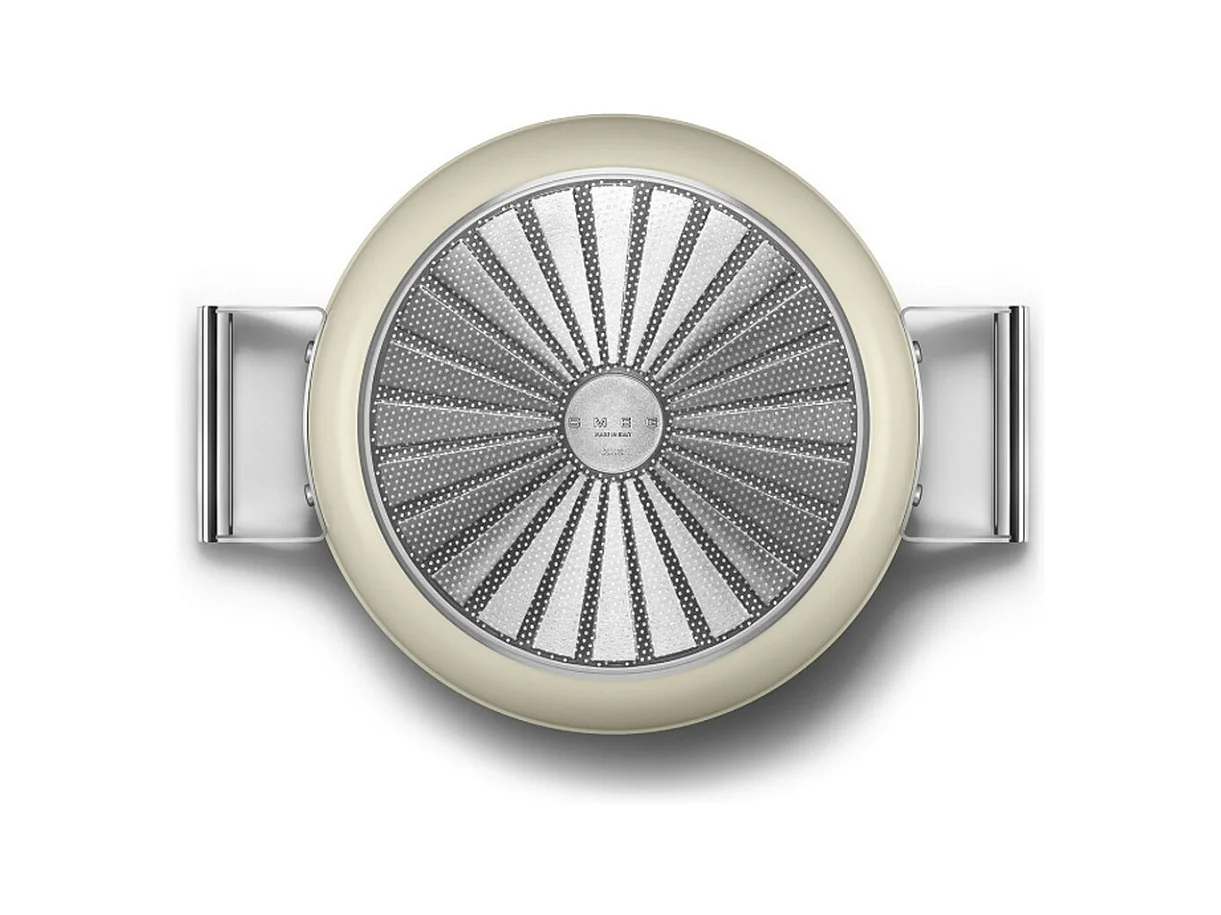 Smeg Sauteuse crème mat 28cm + couvercle - DPF2812CRM