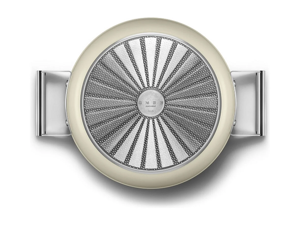 Smeg Sauteuse crème mat 28cm + couvercle - DPF2812CRM
