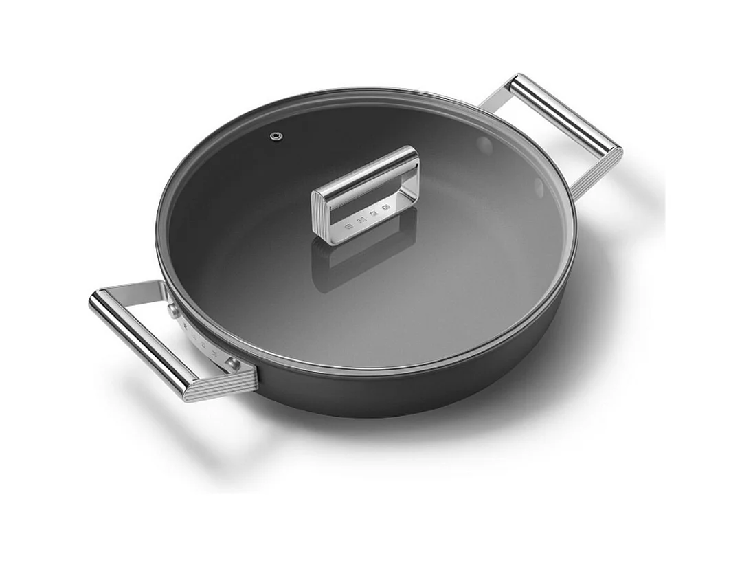 Smeg Sauteuse noir mat 28cm + couvercle - DPF2812BLM