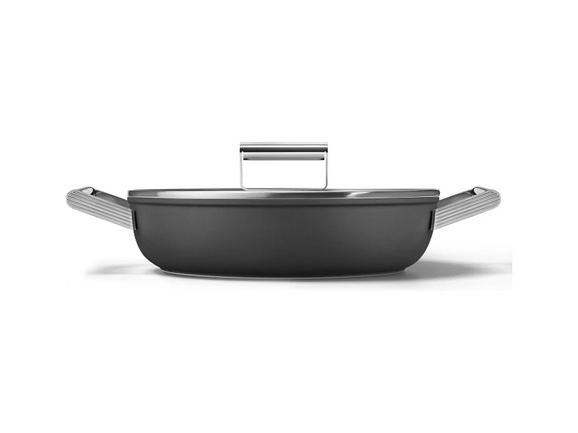 Smeg Sauteuse noir mat 28cm + couvercle - DPF2812BLM