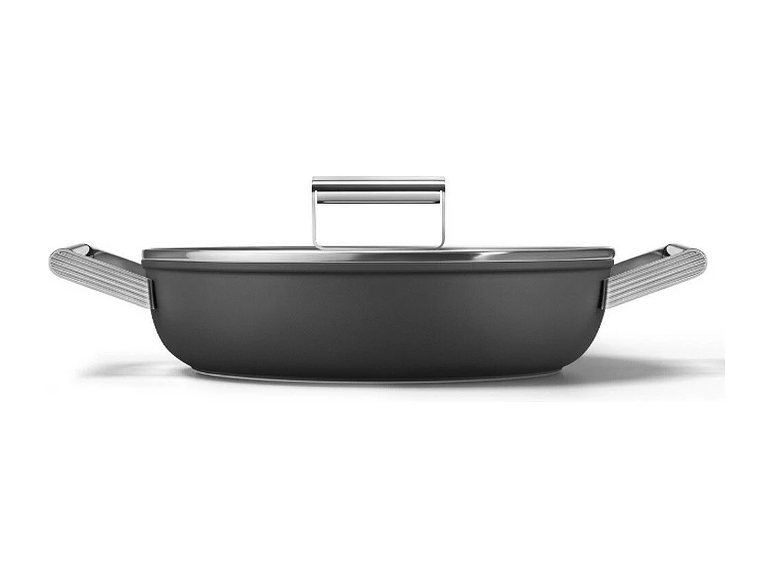 Smeg Sauteuse noir mat 28cm + couvercle - DPF2812BLM