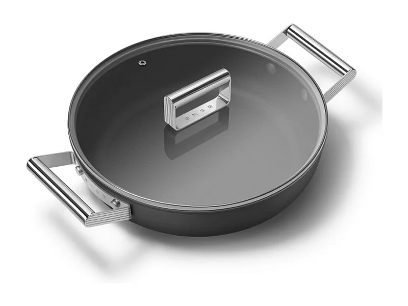 Smeg Sauteuse noir mat 28cm + couvercle - DPF2812BLM