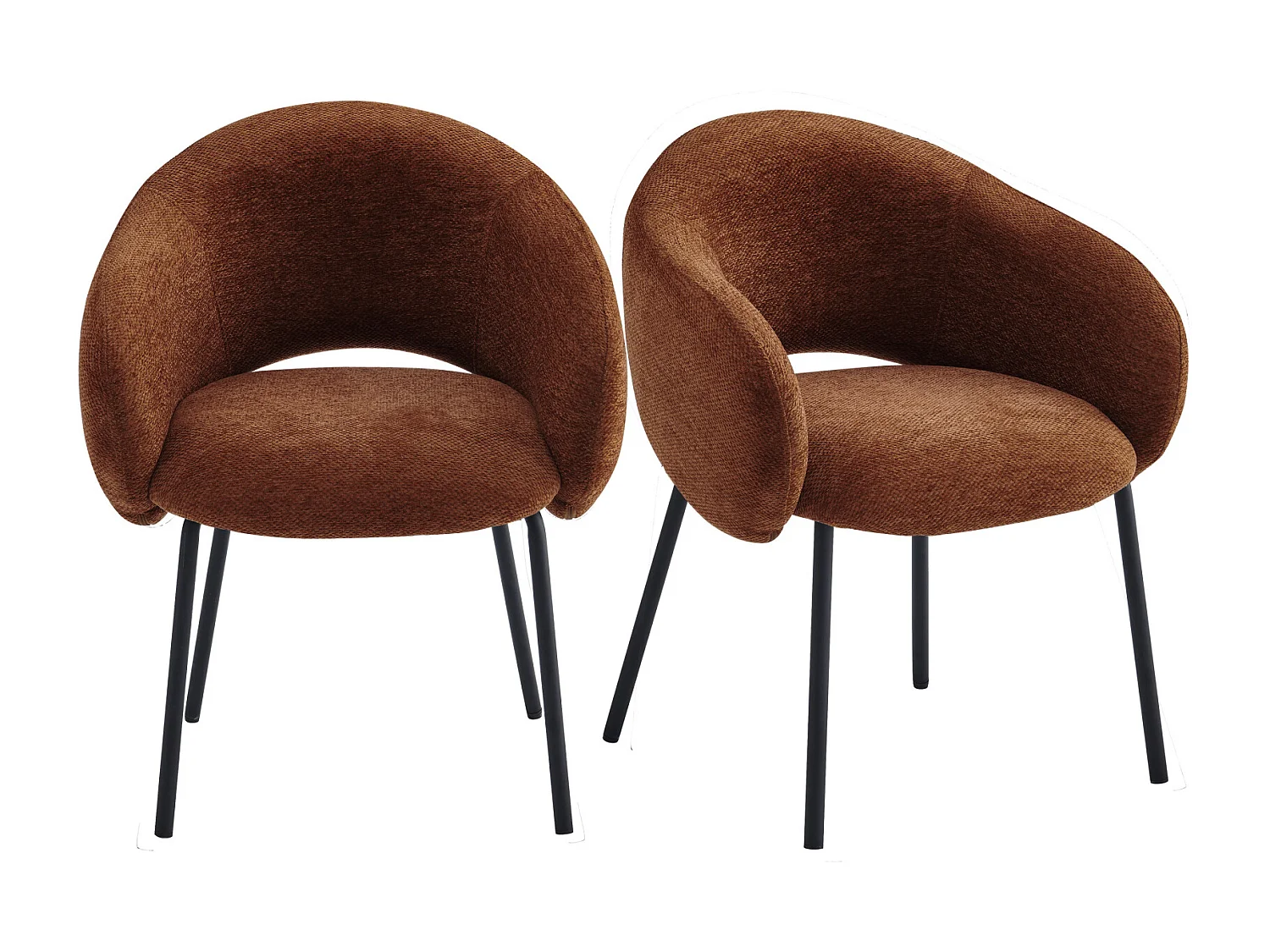 SHARP-Poltrona da tavolo in tessuto Luxury Terracotta (x2)