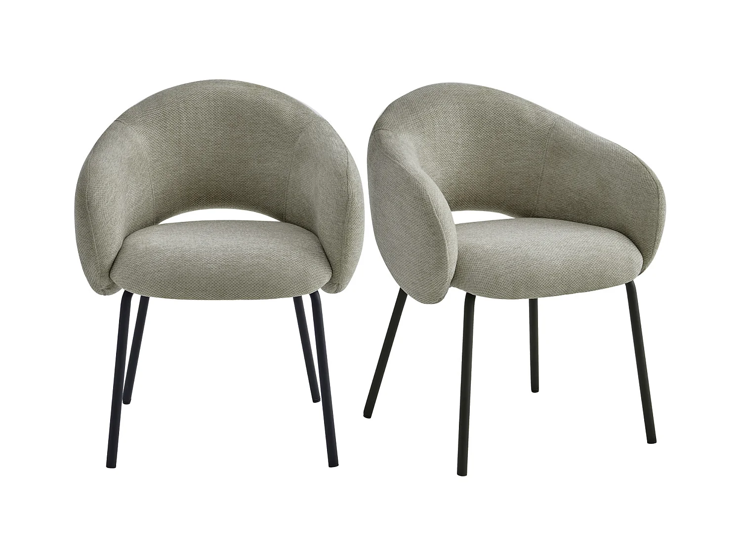 SHARP-Fauteuil de table en tissu Luxury Beige (x2)