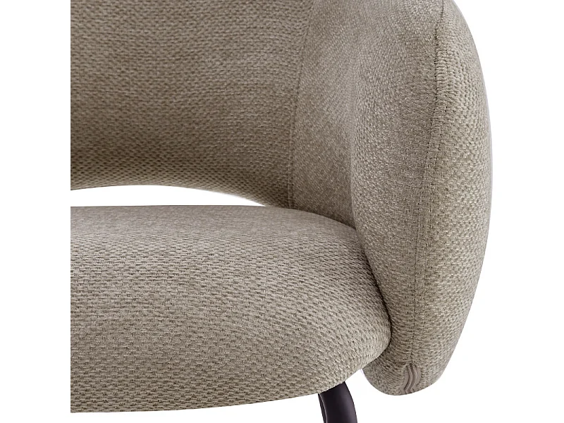 SHARP-Fauteuil de table en tissu Luxury Grège (x2)