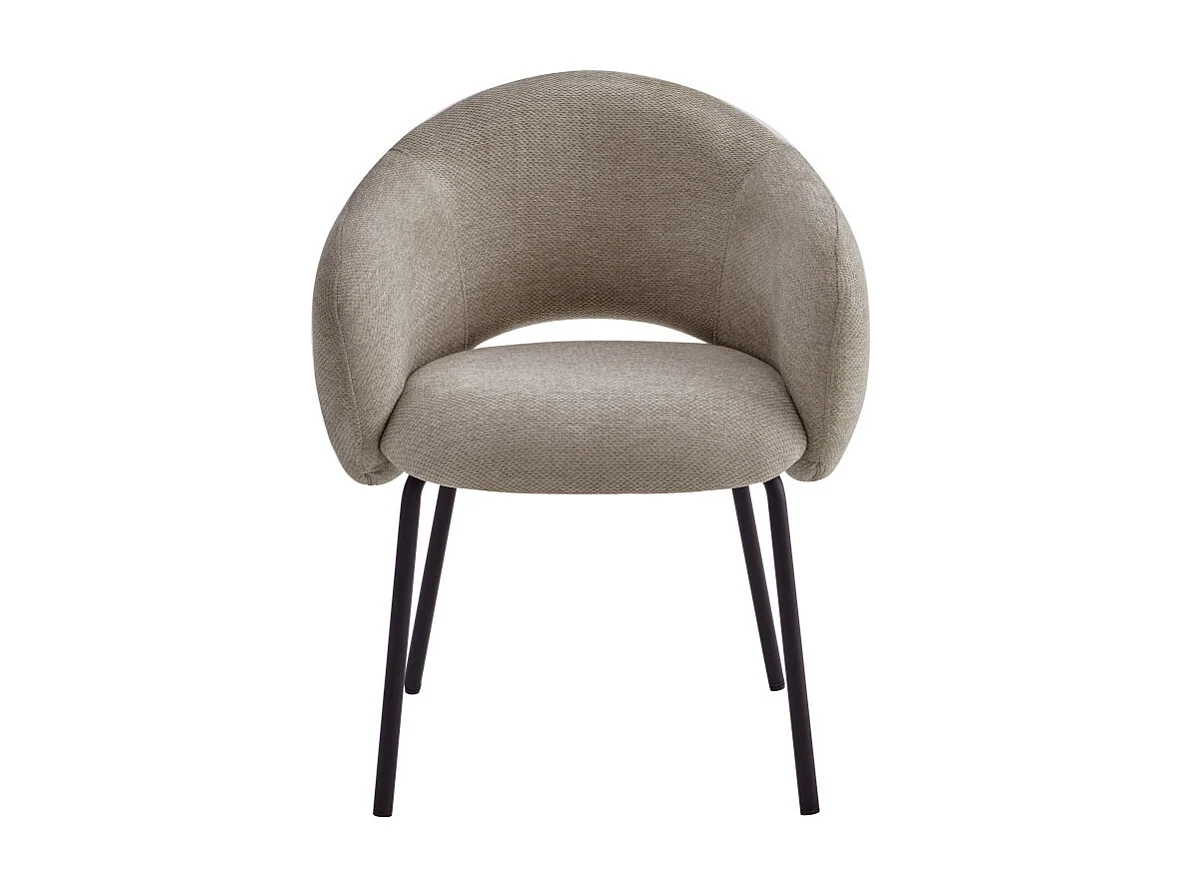 SHARP-Fauteuil de table en tissu Luxury Grège (x2)