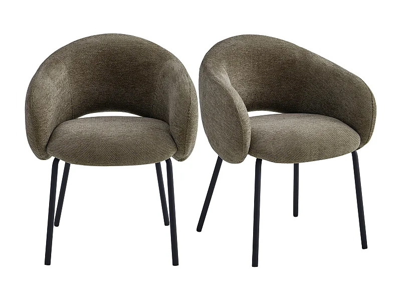 SHARP-Fauteuil de table en tissu Luxury Taupe (x2)