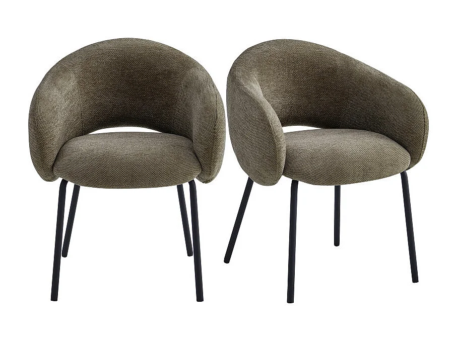 SHARP-Poltrona da tavolo in tessuto Luxury Marrone (x2)