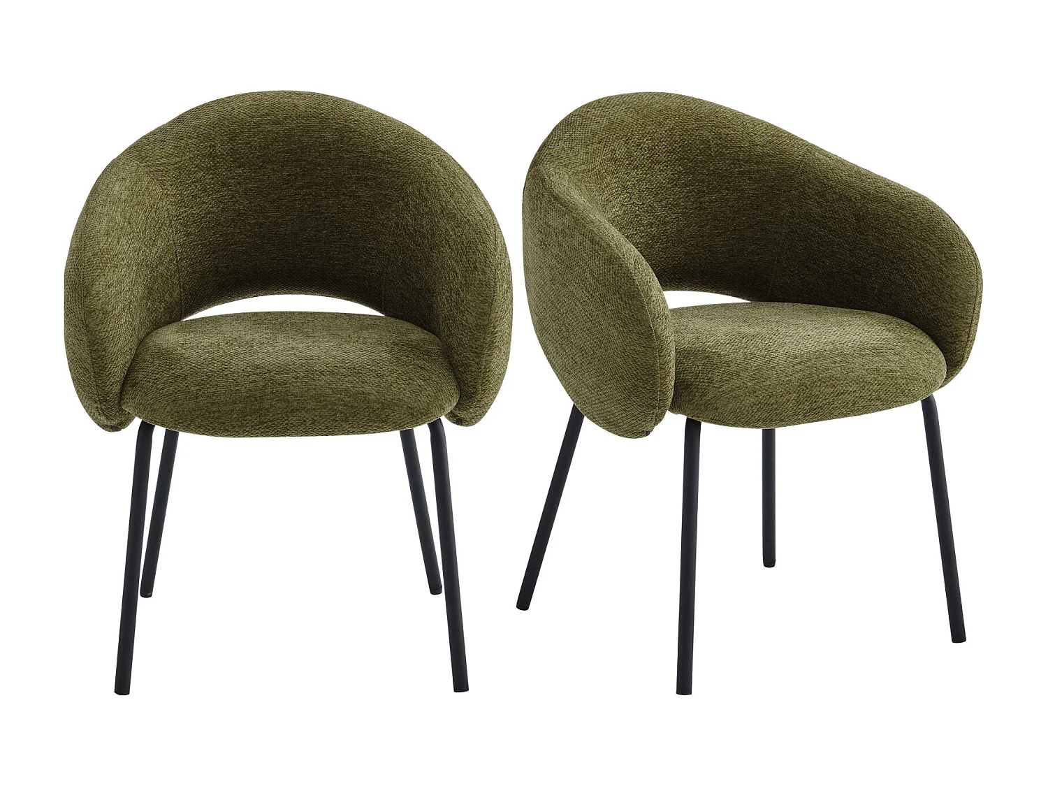 SHARP-Poltrona da tavolo in tessuto Luxury Kaki (x2)