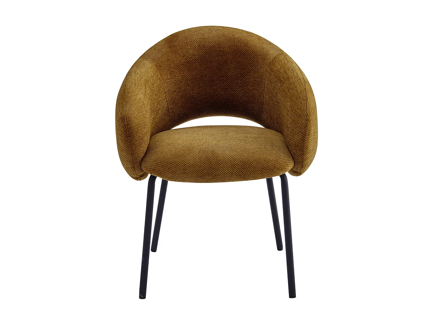 SHARP-Fauteuil de table en tissu Luxury Moutarde (x2)