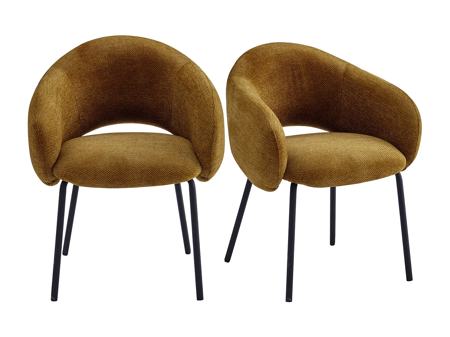 SHARP-Poltrona da tavolo in tessuto Luxury Senape (x2)