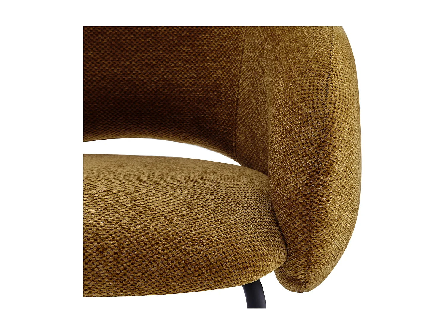 SHARP-Poltrona da tavolo in tessuto Luxury Senape (x2)